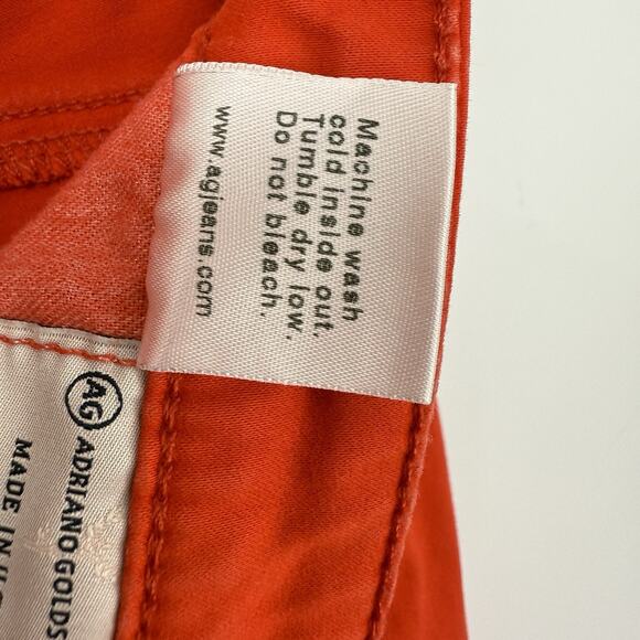 AG Adriano Goldschmied The Stilt Cigarette Leg Jeans Red Orange Women size 28R - Picture 9 of 13